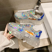 Zapatillas Zapatos Mujer Diamond Foamposit Ladies Frau transparent Keil Sommer Chunky Sneaker